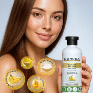 donoka professional banana protein shampoo with biotin, paraben & sulfate free, 300ml