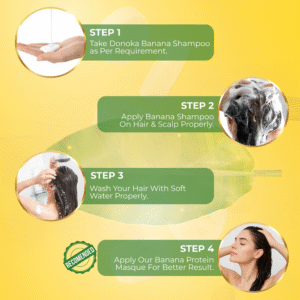 donoka professional banana protein shampoo with biotin, paraben & sulfate free, 300ml