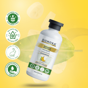 donoka professional banana protein shampoo with biotin, paraben & sulfate free, 300ml