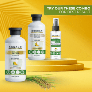 donoka professional banana protein shampoo with biotin, paraben & sulfate free, 300ml