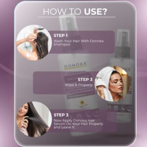 donoka professional argan hair serum with argon oil + red algae + sunflower oil and jajoba oil | shine, smooth & soft | post wash detangling | 100 ml