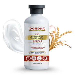 Home donoka pro kerasmooth + nanoplastia – rice water & keratin care shampoo
