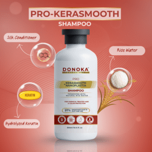 donoka pro kerasmooth + nanoplastia – rice water & keratin care shampoo