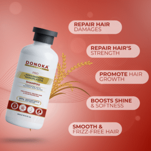 donoka pro kerasmooth + nanoplastia – rice water & keratin care shampoo