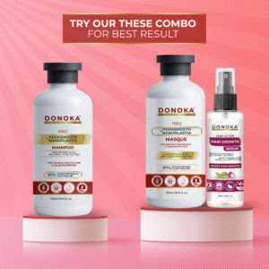 donoka pro kerasmooth + nanoplastia – rice water & keratin care shampoo