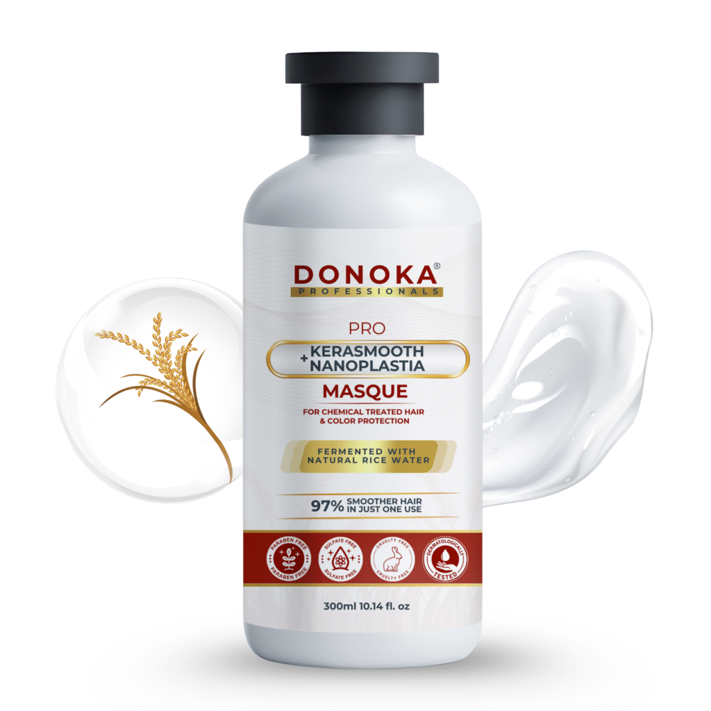 donoka pro kerasmooth + nanoplastia masque – 97% smooth & frizz free hair