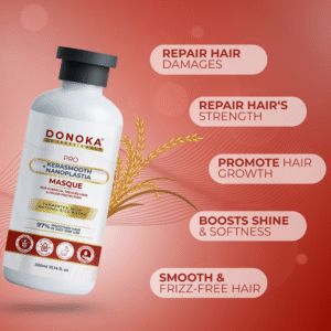 donoka pro kerasmooth + nanoplastia masque – 97% smooth & frizz free hair
