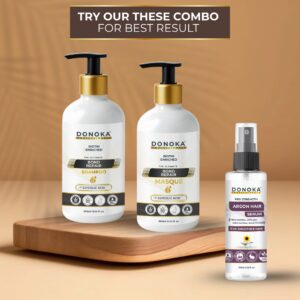 donoka pro bond repairs hair anti breakage shampoo with glycolic acid , biotin enriched | get up to 2x stronger hair | sulfate and paraben free | 300 ml